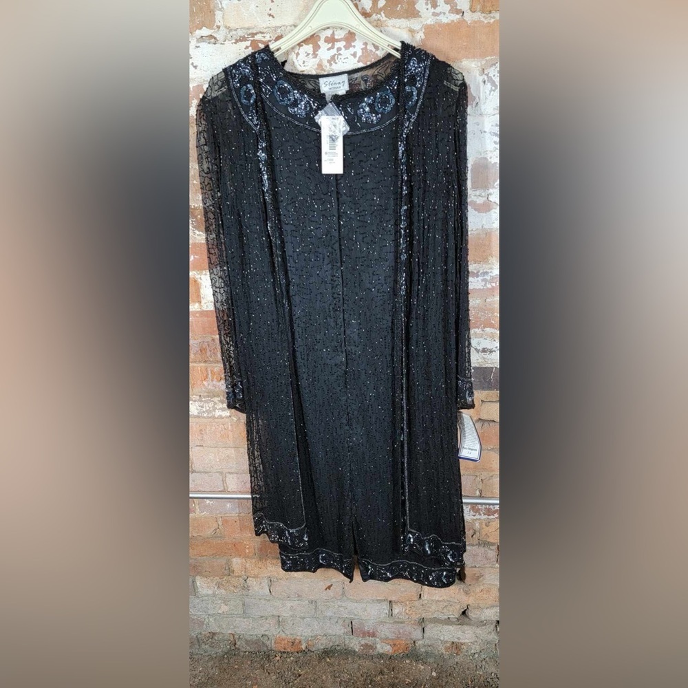 Sears Black and Blue Dress with Elegant Design